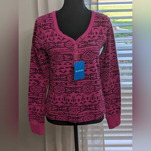 NWT Columbia Lightweight Button V-neckline Sweatshirt Women's Size Medium